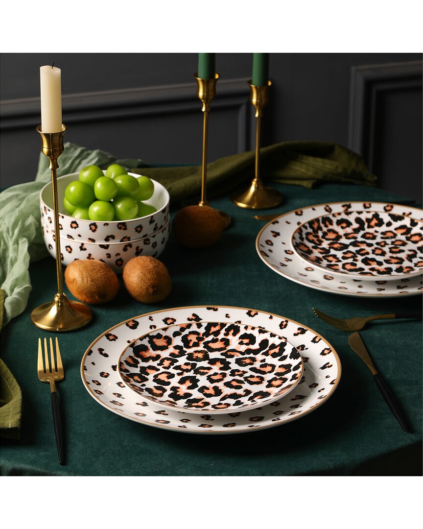 Christian Siriano Majestic 12Pc Porcelain Dinnerware Set