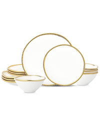 Christian Siriano Christian Siriano Akoya 12Pc Porcelain Dinnerware Set