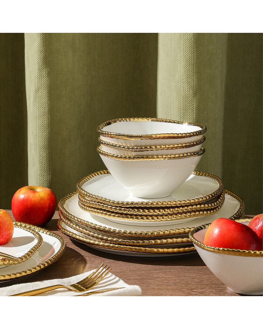 Christian Siriano Christian Siriano Akoya 12Pc Porcelain Dinnerware Set