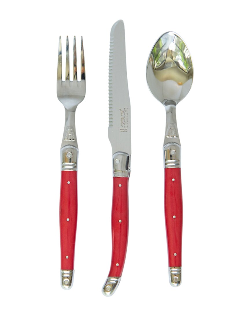 Jean Dubost Jean Dubost 18Pc Everyday Flatware Set With Tray
