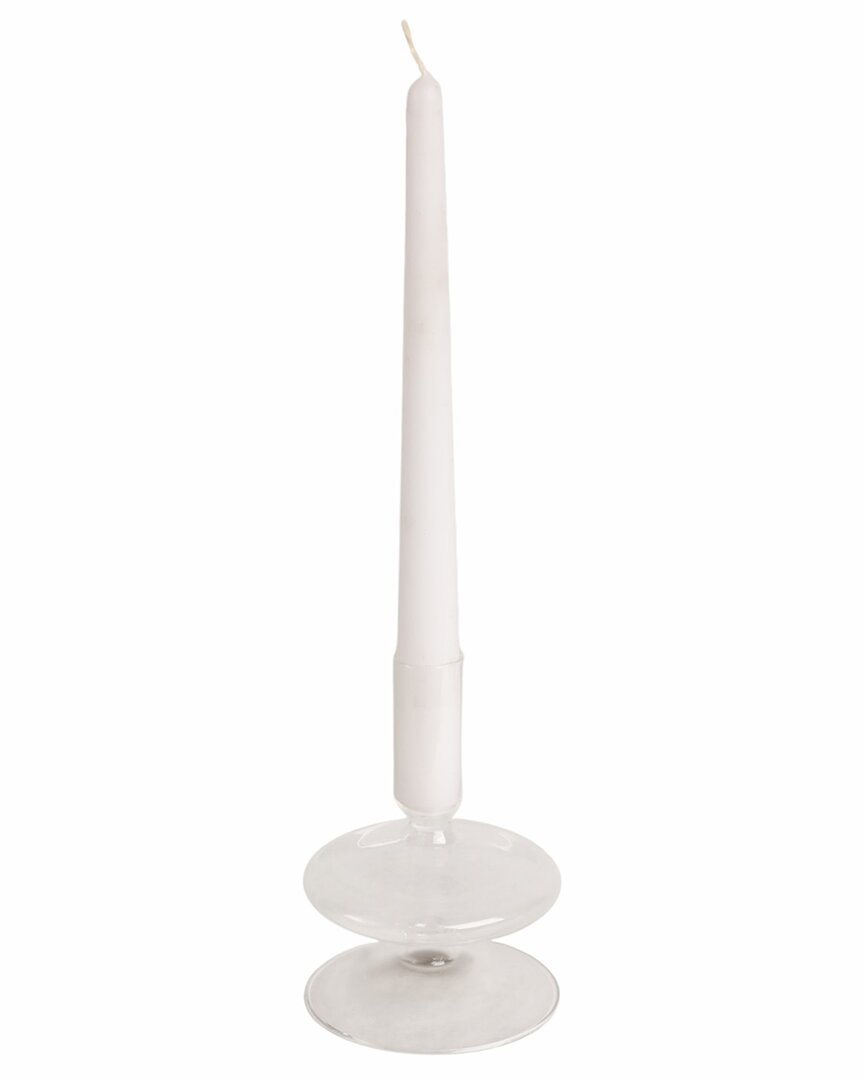 Sagebrook Home 5In Vintage Glass Taper Candle Holder