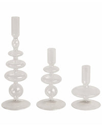 Sagebrook Home 5In Vintage Glass Taper Candle Holder