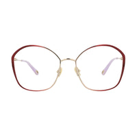 Chloe Chloe Eyeglasses Butterfly Full Rim, Bordeaux/Gold Frame and Clear Demo Lenses Lens CH0017OA004