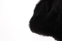 Dolce & Gabbana Black Weasel Fur Crochet Hood Scarf Women's Hat