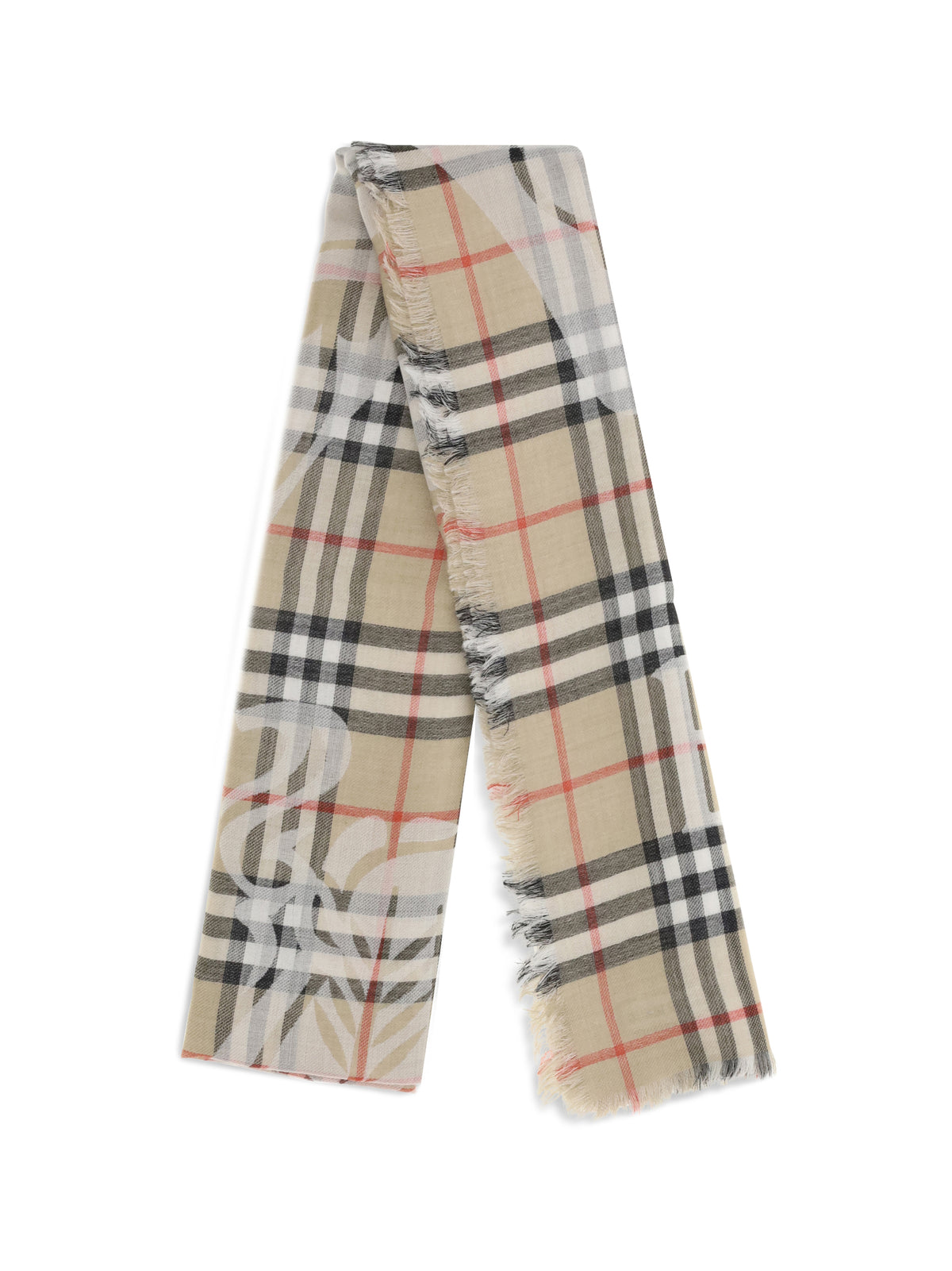 BURBERRY Burberry Men Wide Wool And Silk Check Scarf With Ekd