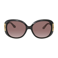 Salvatore Ferragamo Sunglasses Round Full Rim, Black/Tuape Frame and Brown Gradient Lens SF668001