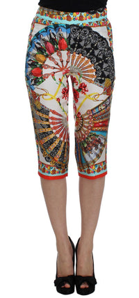 Dolce & Gabbana Multicolor Majolica Sicily Silk Women's Pants
