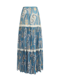 Etro Women Silk Crepon Maxi Skirt