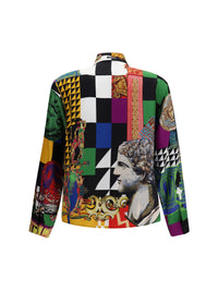 Versace Men Medusa Print Silk Twill Shirt