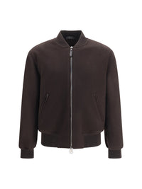 Brioni Men Wool And Cashmere Zip-Up Bomber Jacket