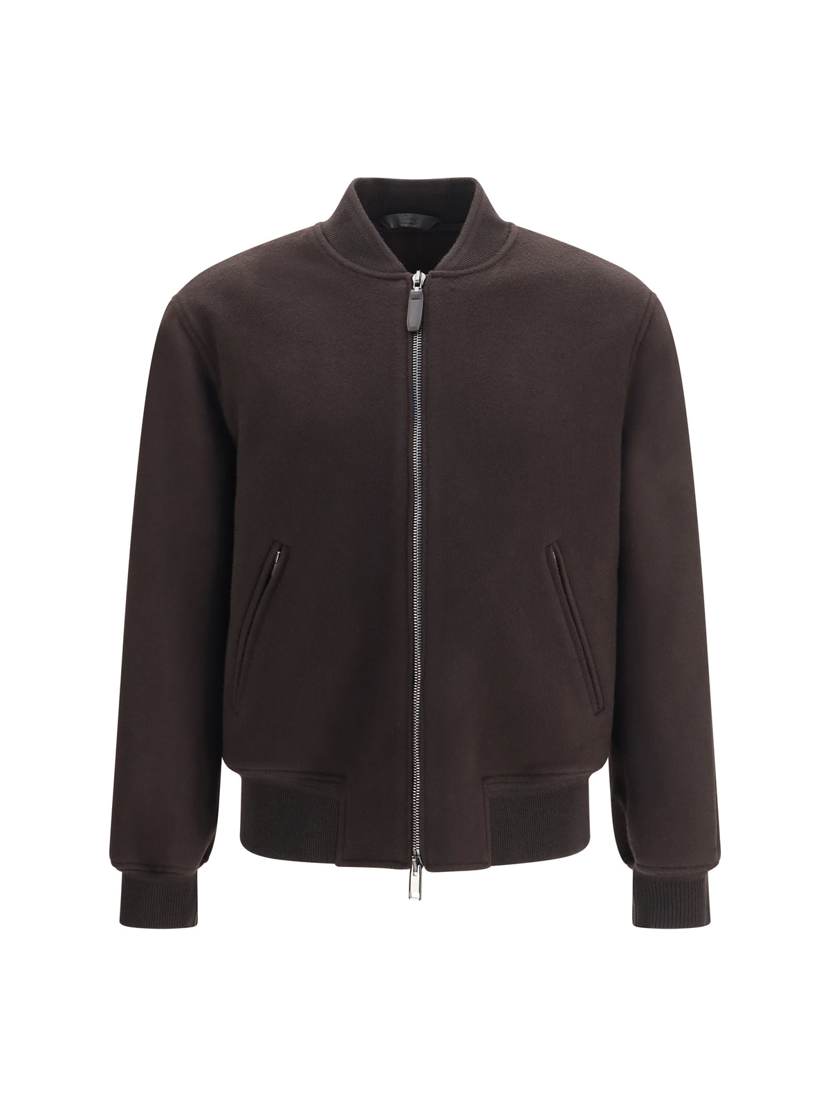 Brioni Men Wool And Cashmere Zip-Up Bomber Jacket