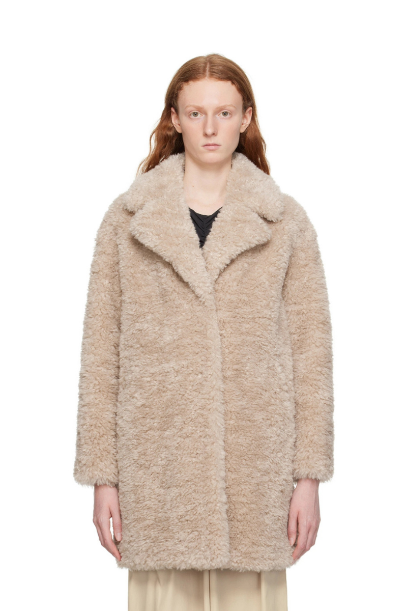 Herno Women's Beige Curly Coat