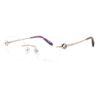 Chopard Eyeglasses Cat Eye Rimless, Shiny Red Gold Frame and Clear Demo Lenses Lens VCHL27S0A39