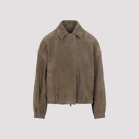 Brunello Cucinelli Suede Leather Jacket Women