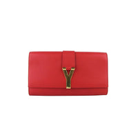 Saint Laurent Classic Y Red Leather Paris Clutch Bag