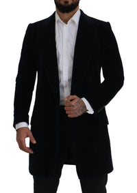 Dolce & Gabbana Black Cotton Cardigan Long Coat Men Men's Jacket