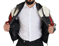 Dolce & Gabbana Black Leather Hooded Blouson Coat Men's Jacket