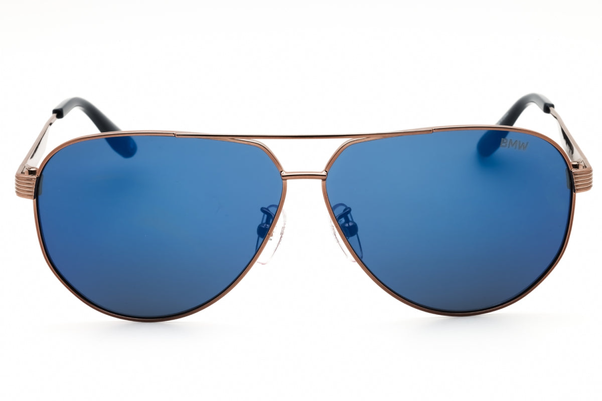 BMW BMW Sunglasses Aviator Full Rim, Bronze/Blue Frame and Blue Lens BW0061-H38V