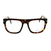 David Beckham Eyeglasses Square Full Rim, Havana Frame and Clear Demo Lenses Lens DB7052008600
