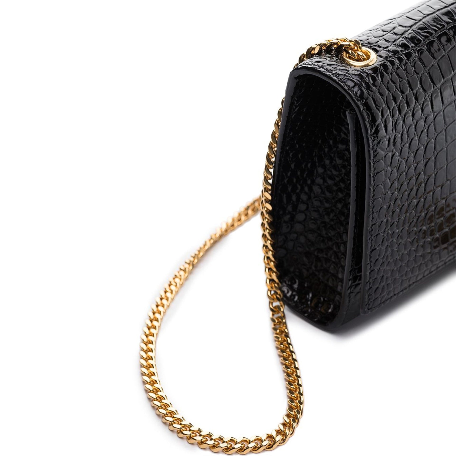 SAINT LAURENT Saint Laurent Kate Medium Tassel Crocodile Embossed Leather Bag Women