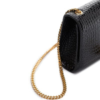 SAINT LAURENT Saint Laurent Kate Medium Tassel Crocodile Embossed Leather Bag Women