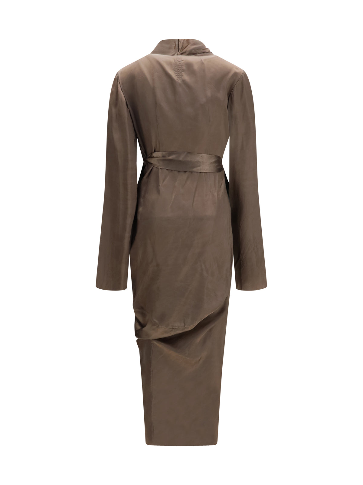Rick Owens Women Asymmetric Wrap Dress With Knot Fastening