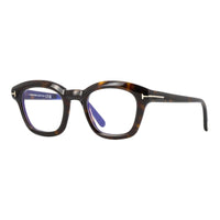 Tom Ford Eyeglasses Oval Full Rim, Shiny Black Frame and Clear Blue Light Block Lens FT5961-B001