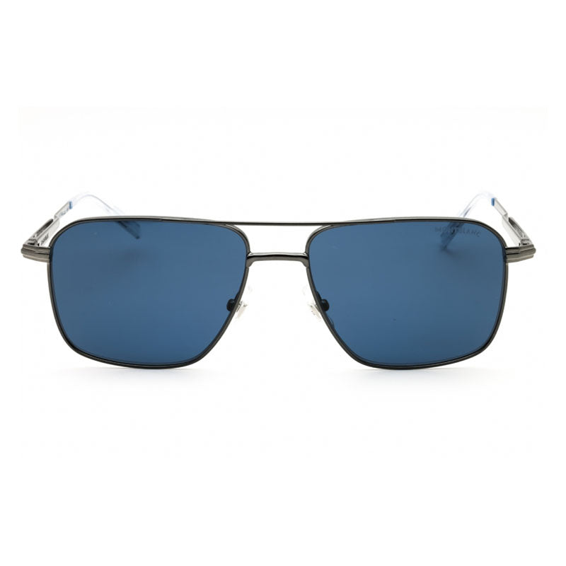 Montblanc Sunglasses Aviator Full Rim, Gunmetal Frame and Blue Lens MB0278S003