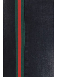 Gucci Women Stretch Cotton Jeans With Web Stripe
