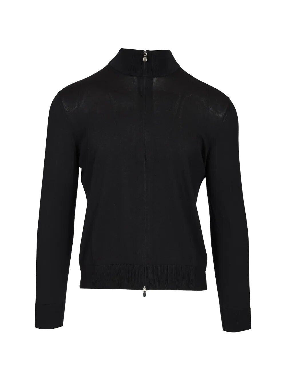 Tagliatore Tagliatore Men Cotton And Silk High Neck Zip Sweater