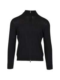 Tagliatore Tagliatore Men Cotton And Silk High Neck Zip Sweater