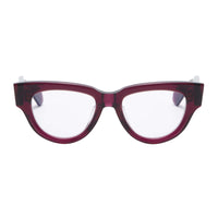 Valentino Eyeglasses Square Full Rim, Crystal Burgundy Frame and Clear Demo Lens Lens VLX-125B