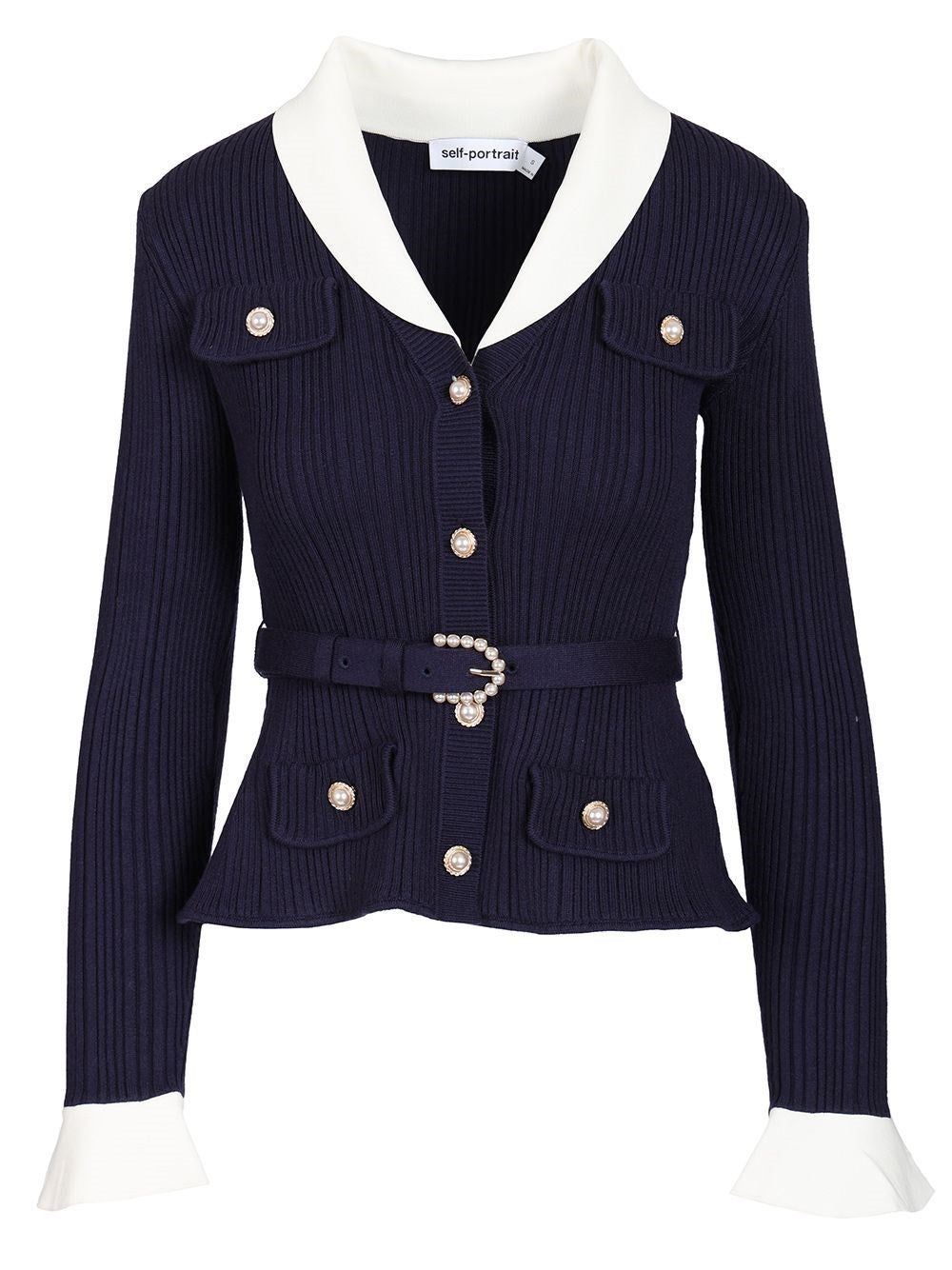 Self-Portrait Women Ribbed Cardigan
