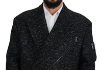 Dolce & Gabbana Black Wool Double Breasted Coat Men Men's Jacket