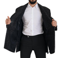 Dolce & Gabbana Black Wool Double Breasted Coat Men Men's Jacket