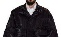 Dolce & Gabbana Bordeaux Nylon Collared Men Coat Men's Jacket