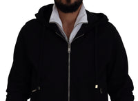 Dolce & Gabbana Black Polyester Hooded Full Zip Men's Jacket