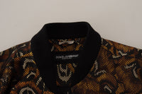 Dolce & Gabbana Brown Feather Full Zip Blouson Men's Jacket