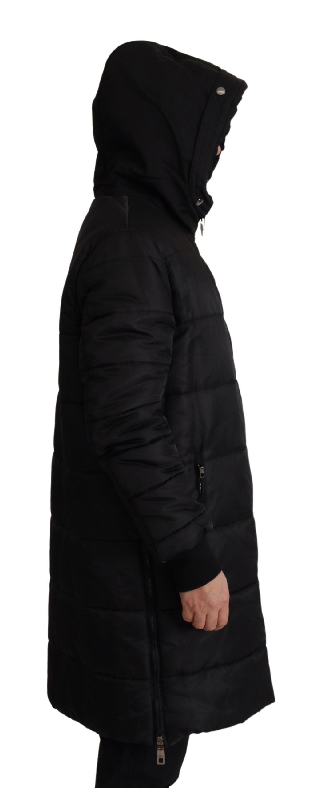 Dolce & Gabbana Black Nylon Hooded Parka Coat Winter Men's Jacket