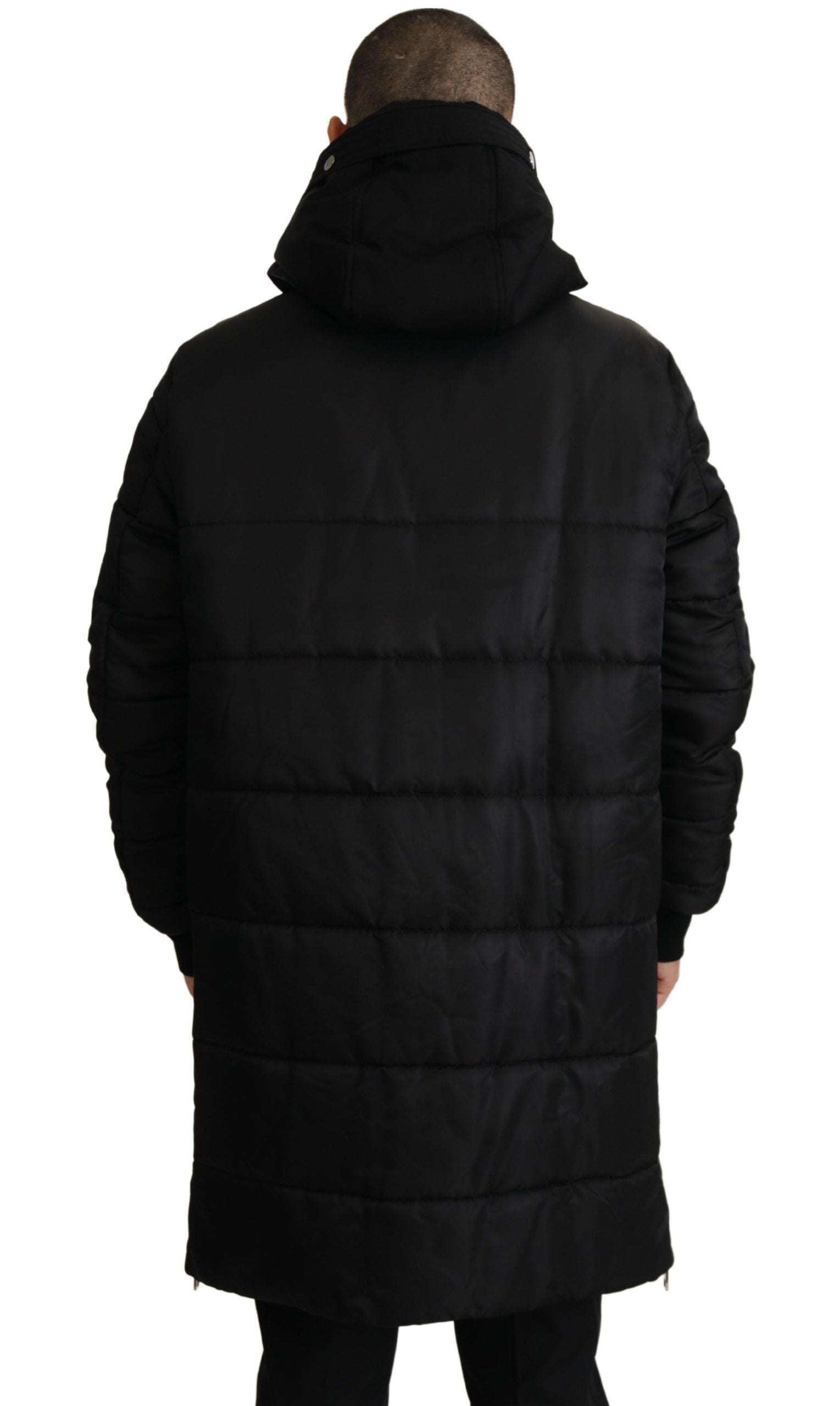 Dolce & Gabbana Black Nylon Hooded Parka Coat Winter Men's Jacket