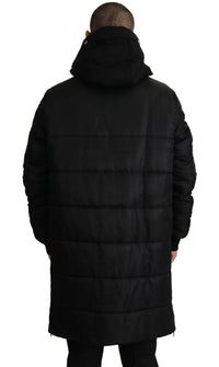 Dolce & Gabbana Black Nylon Hooded Parka Coat Winter Men's Jacket
