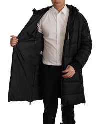 Dolce & Gabbana Black Nylon Hooded Parka Coat Winter Men's Jacket