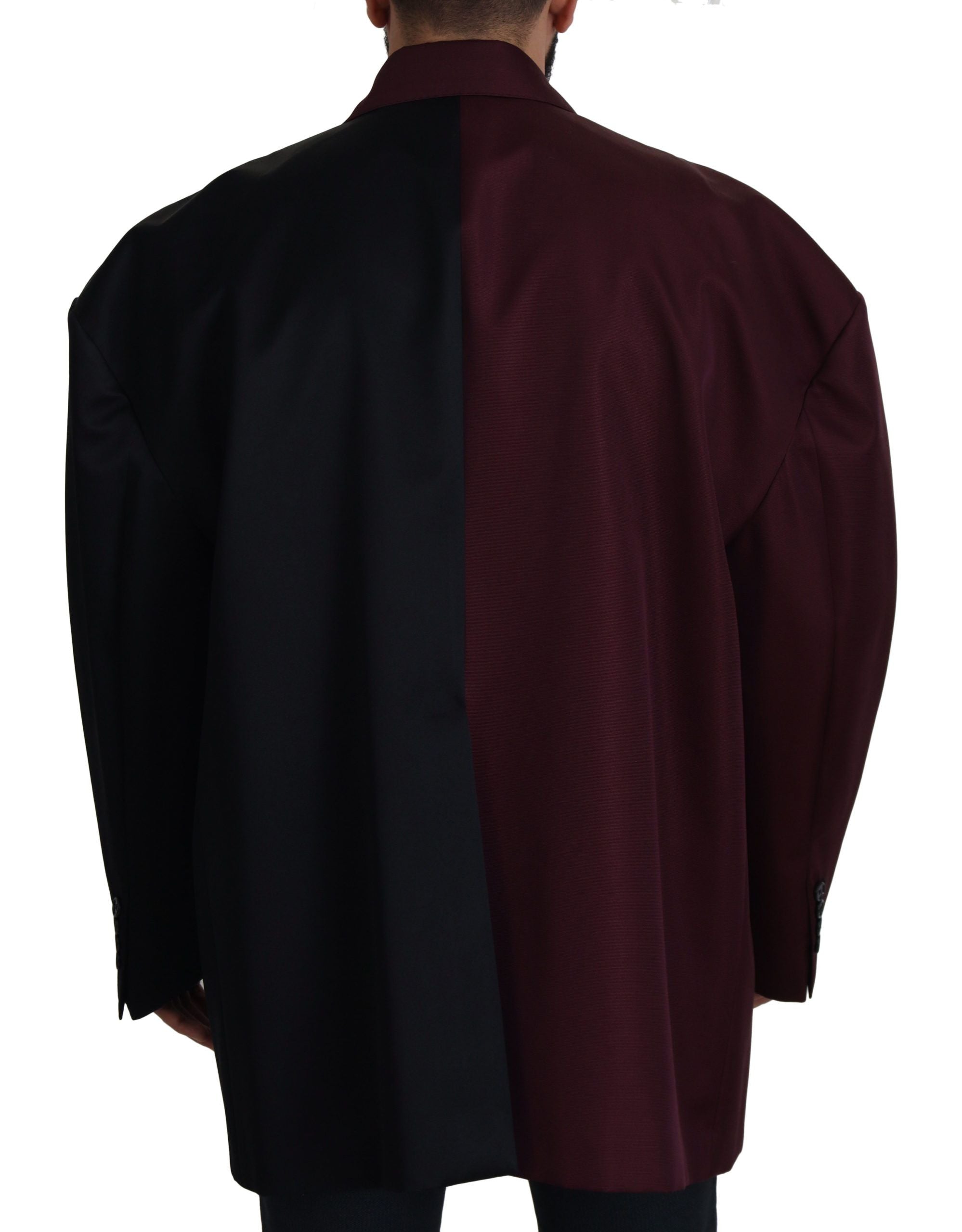 Dolce & Gabbana Bordeaux Polyester Double Breasted Men's Jacket