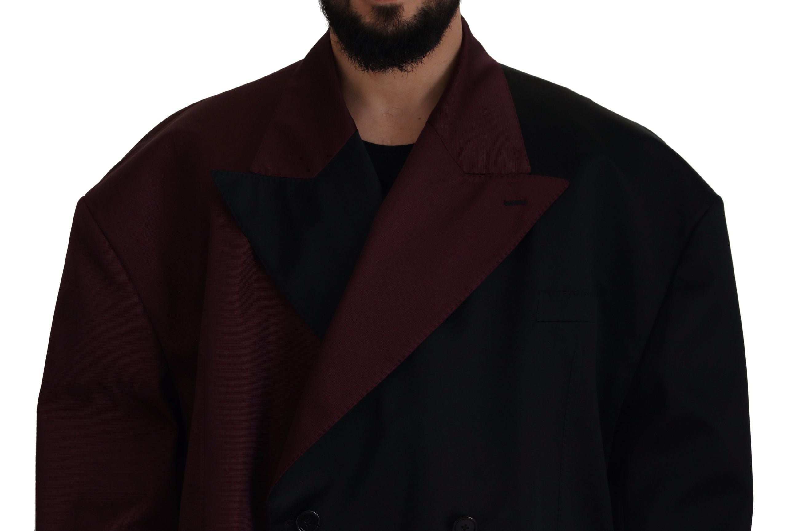Dolce & Gabbana Bordeaux Polyester Double Breasted Men's Jacket