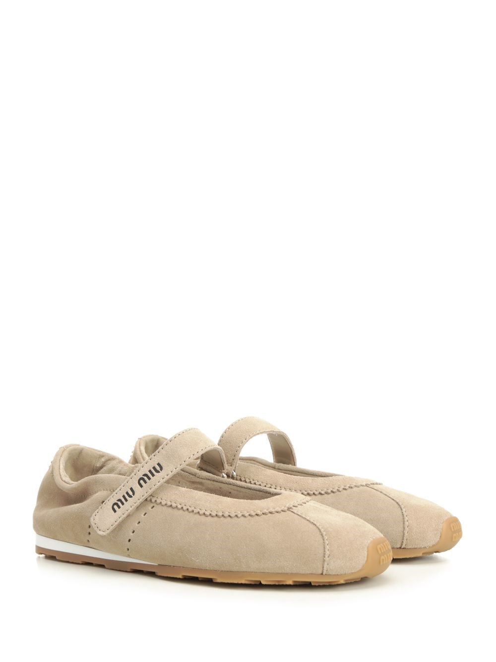 Miu Miu Women “Plume” Suede Ballerinas