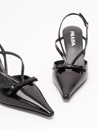 Prada Women Brushed Leather Slingback Pumps
