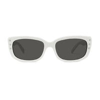 Celine Sunglasses Oval Full Rim, White Frame and Grey Lens CL40072I25N