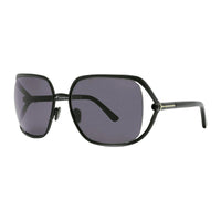 Tom Ford Sunglasses Square Semi Rim, Shiny Black Frame and Smoke Lens FT109201A