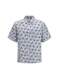 Prada Men Cotton Shirt With Floral Print