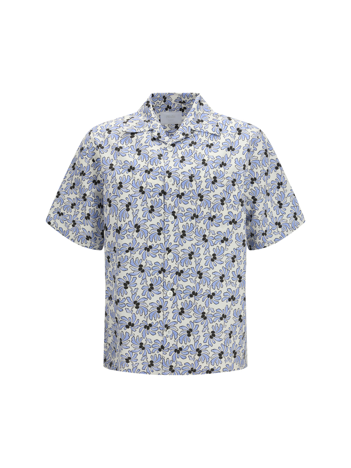 Prada Men Cotton Shirt With Floral Print